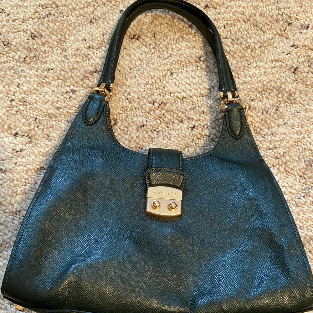 Crossgrained hunter green leather